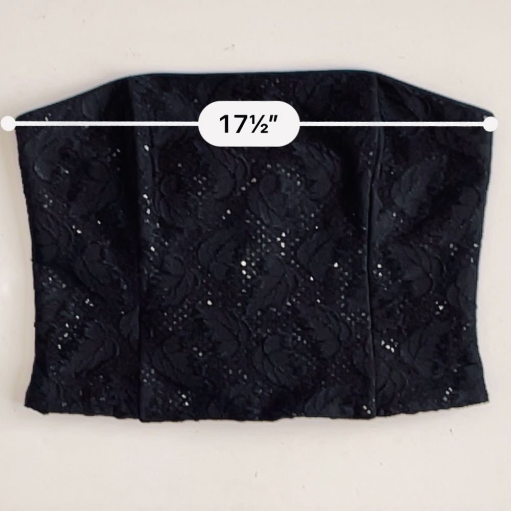 Jessica McClintock Vintage Black Leaf Pattern Lace Sequin Corset Zipper Size 12 - Picture 4 of 11